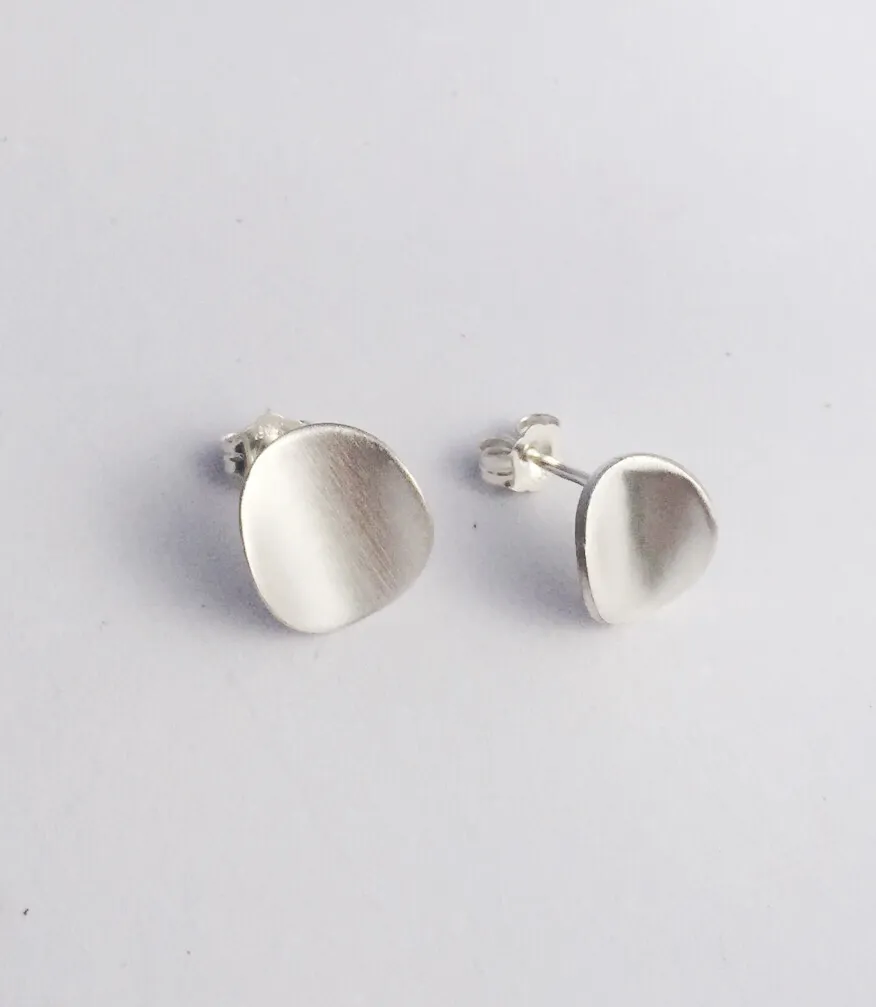 Large sterling silver curved earrings