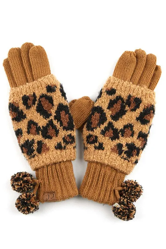 Leopard print gloves