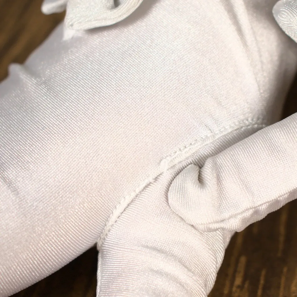 Light Gray Bow Cut Out Gloves