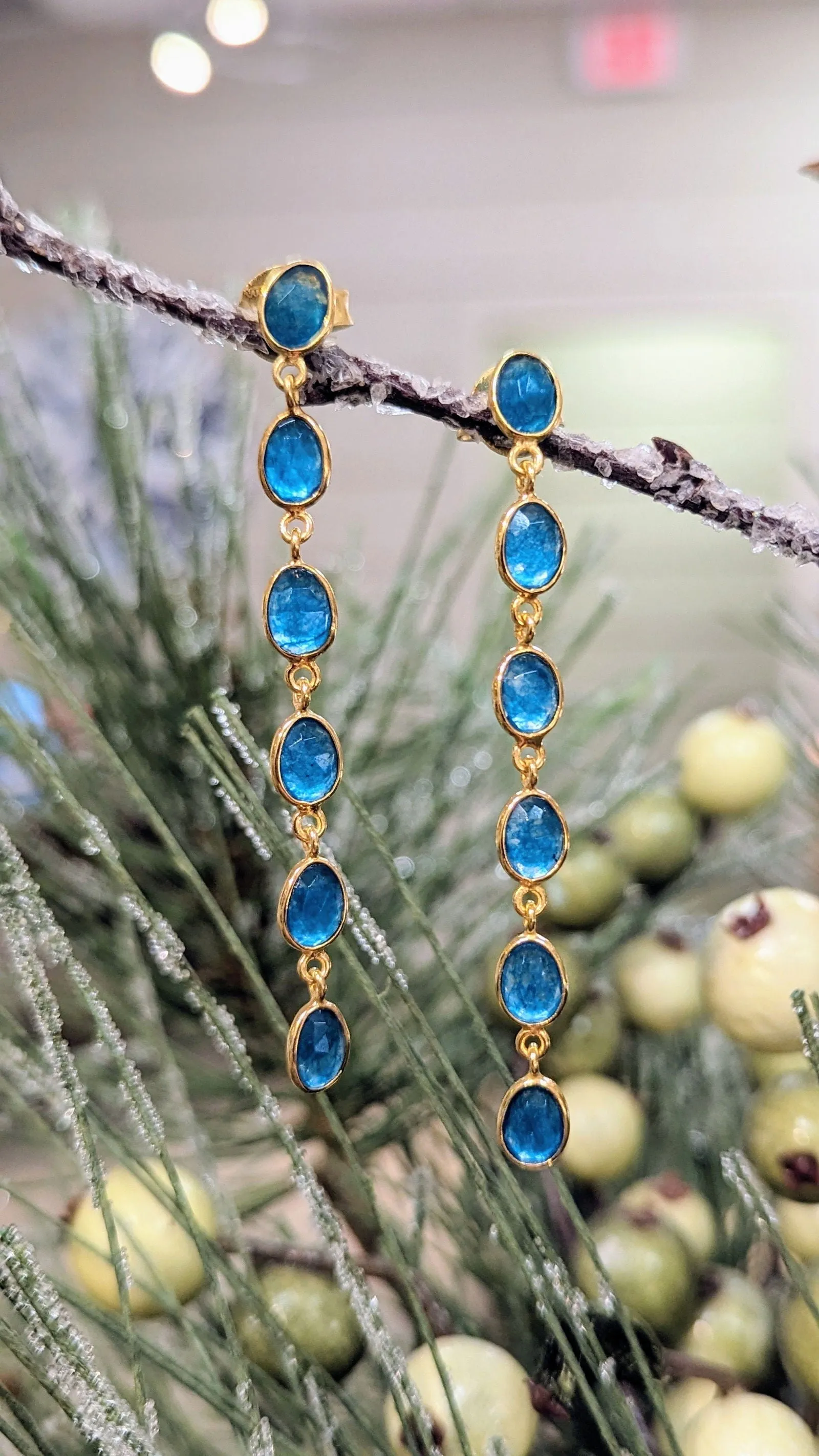 Long Apatite Earrings