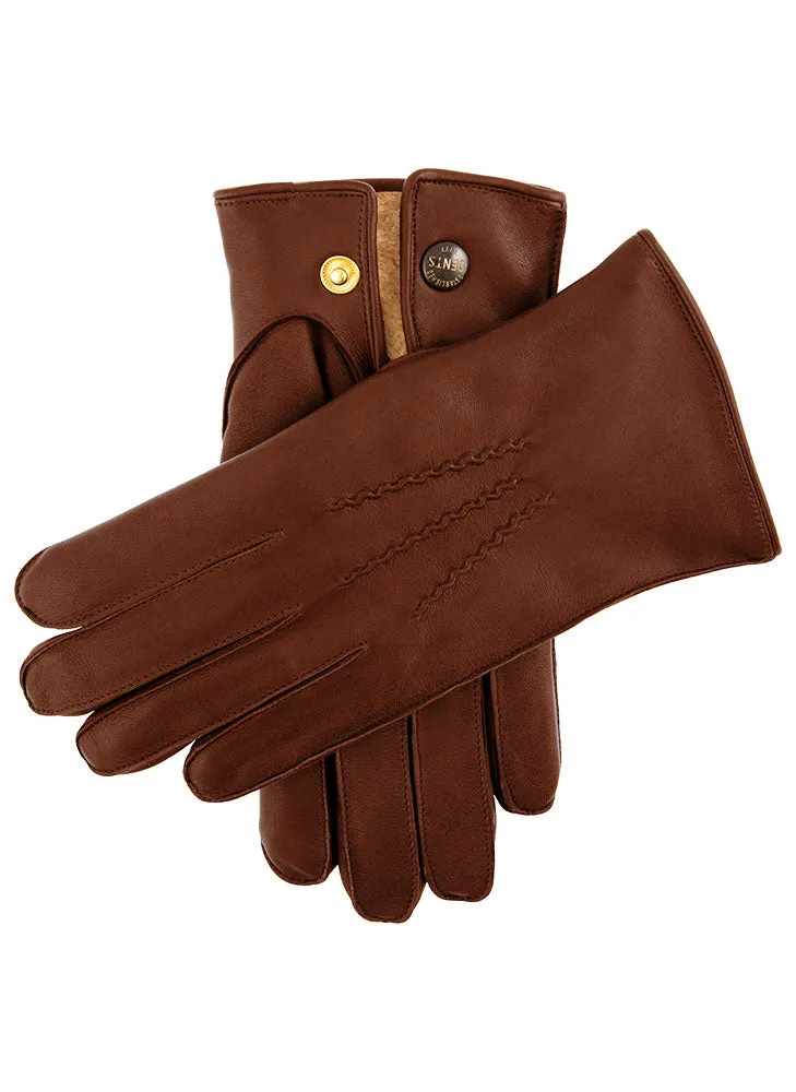 Men's Heritage Three-Point Fur-Lined Leather Gloves