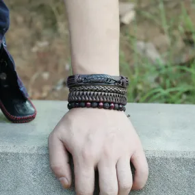 Men's Simple Braided Vintage Faux Leather Bracelet