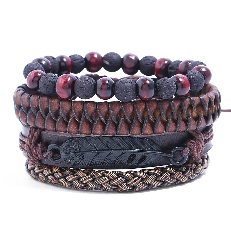 Men's Simple Braided Vintage Faux Leather Bracelet