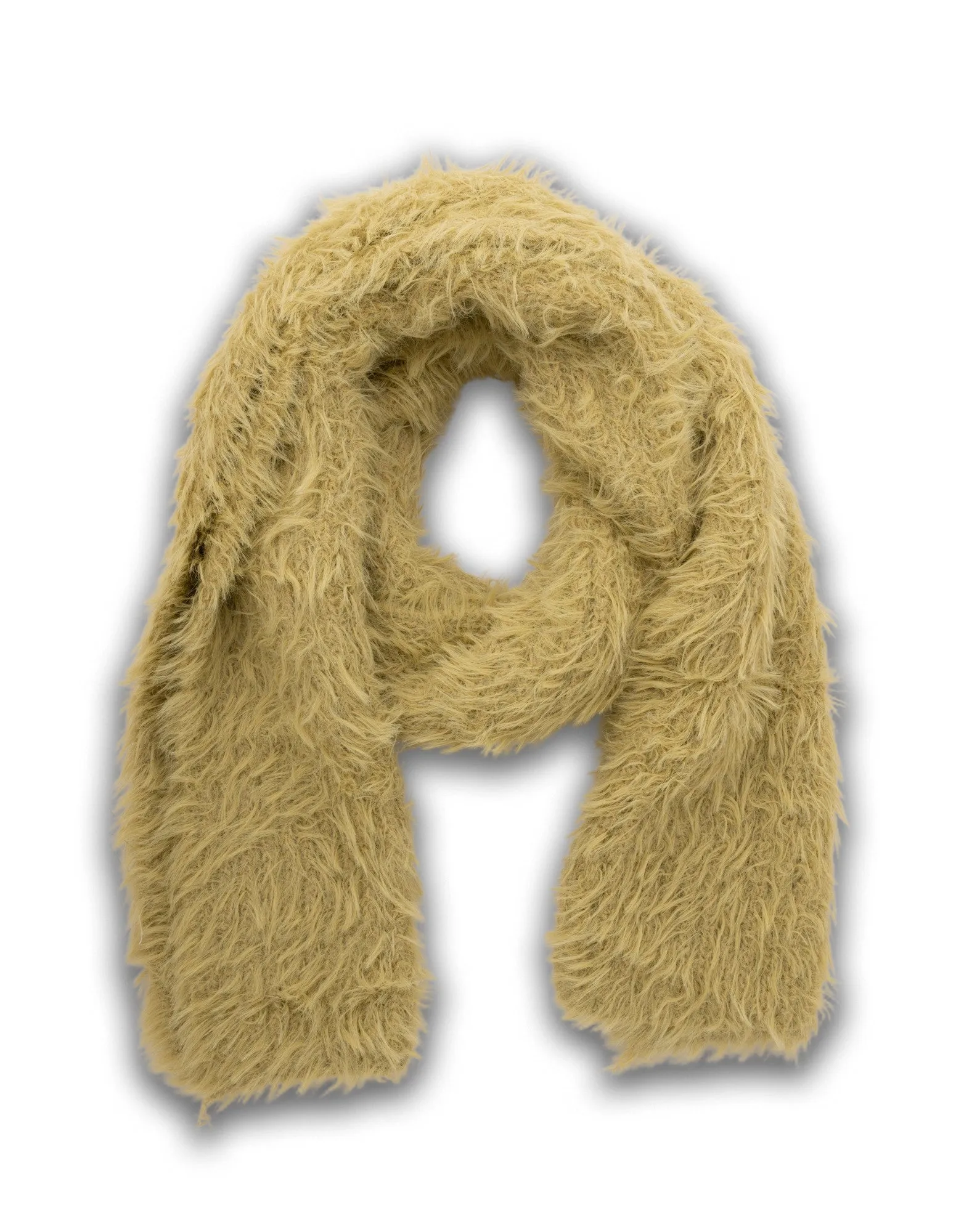 Mocha Fluffy Plain Scarf- Pistachio