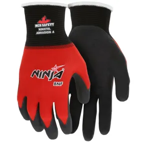 Ninja BNF (Breathable Nitrile Foam) Work Gloves, 18 Gauge Nylon / Spandex Shell, Nitrile Foam Coated Palm and Fingertips, N96970