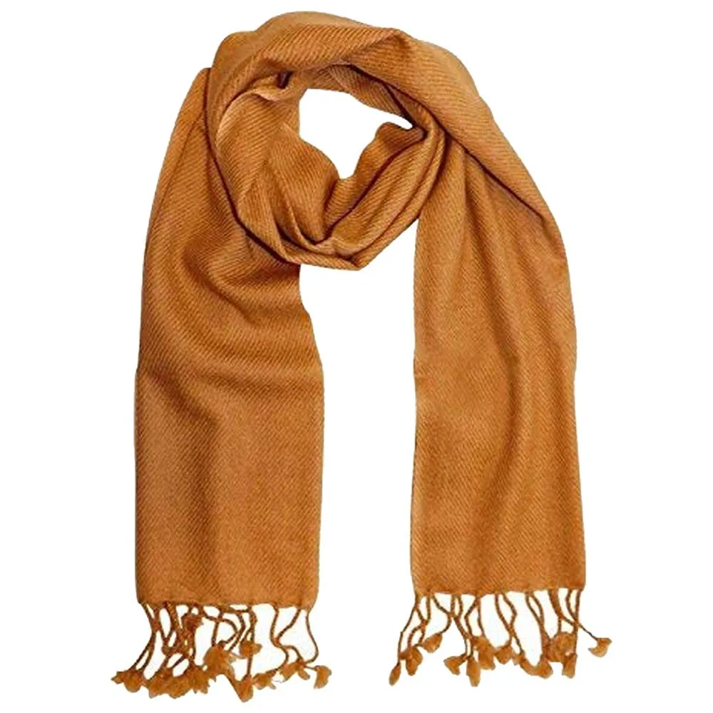 Pure Cashmere Wool Unisex Scarf - Tan