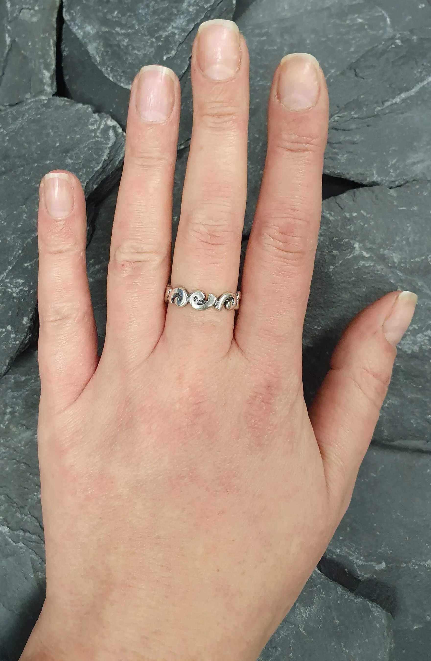 Silver Wavy Band - Silver Spiral Band - Silver Infinity Ring