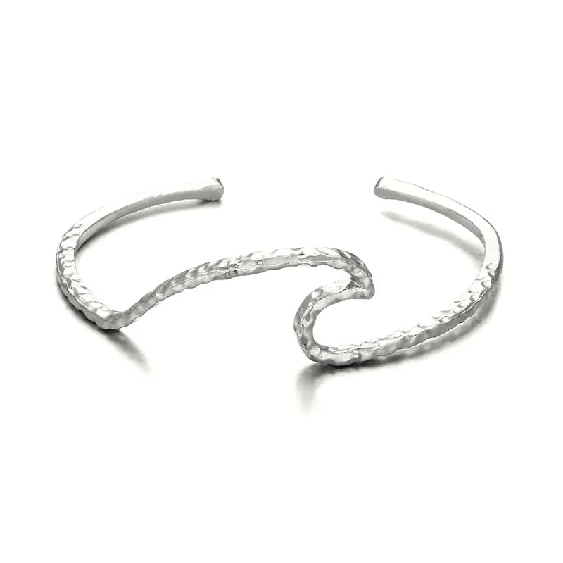 Simple beach fashion metal wave sea wave  bracelet