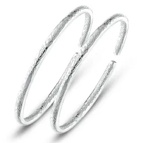 Simple Fashion Personality Solid Silver Plated Bracelet