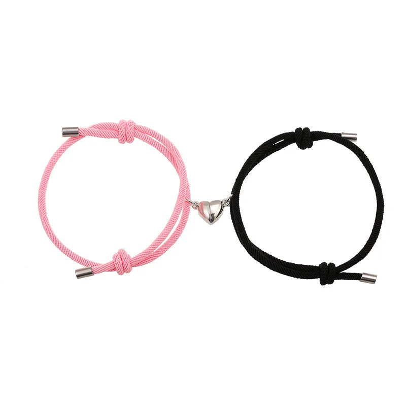 Simple Nylon Love Couple Magnetic Bracelet