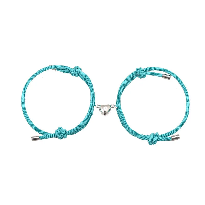 Simple Nylon Love Couple Magnetic Bracelet