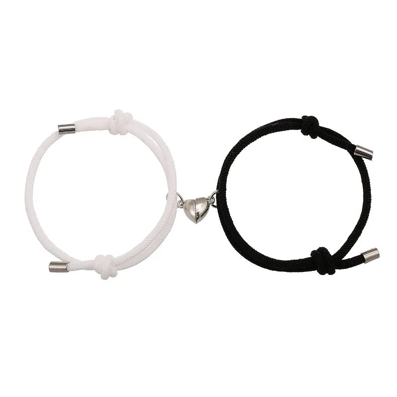 Simple Nylon Love Couple Magnetic Bracelet