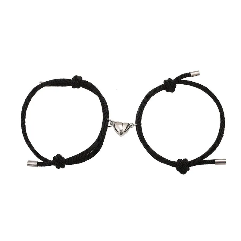 Simple Nylon Love Couple Magnetic Bracelet