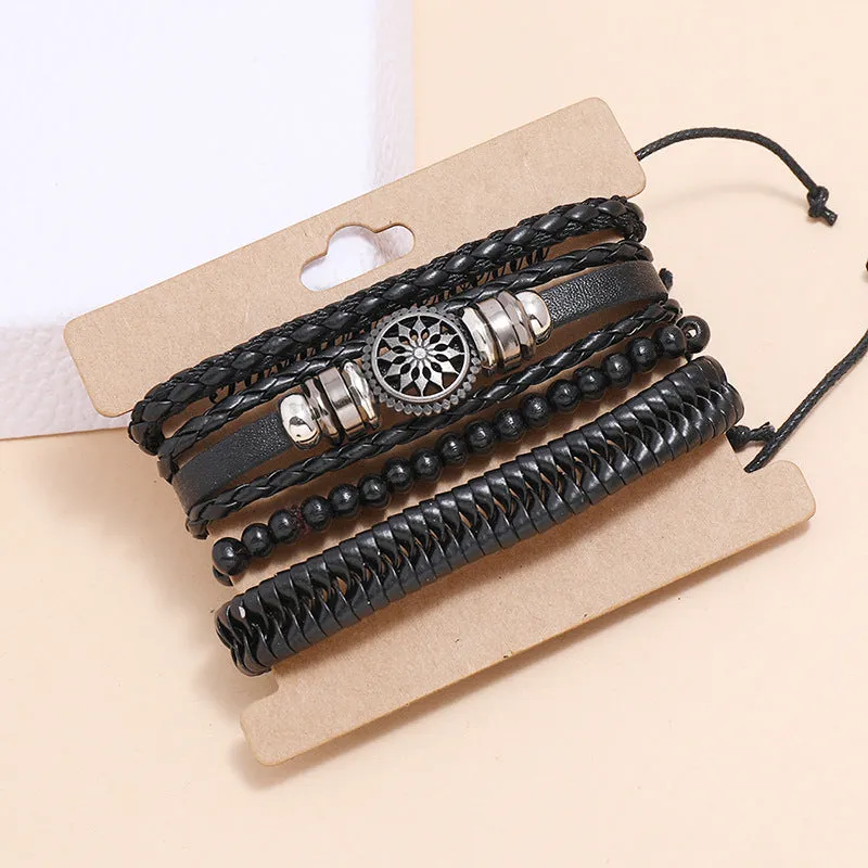 Simple Retro Woven Personalized Leather Bracelet Diy Combination