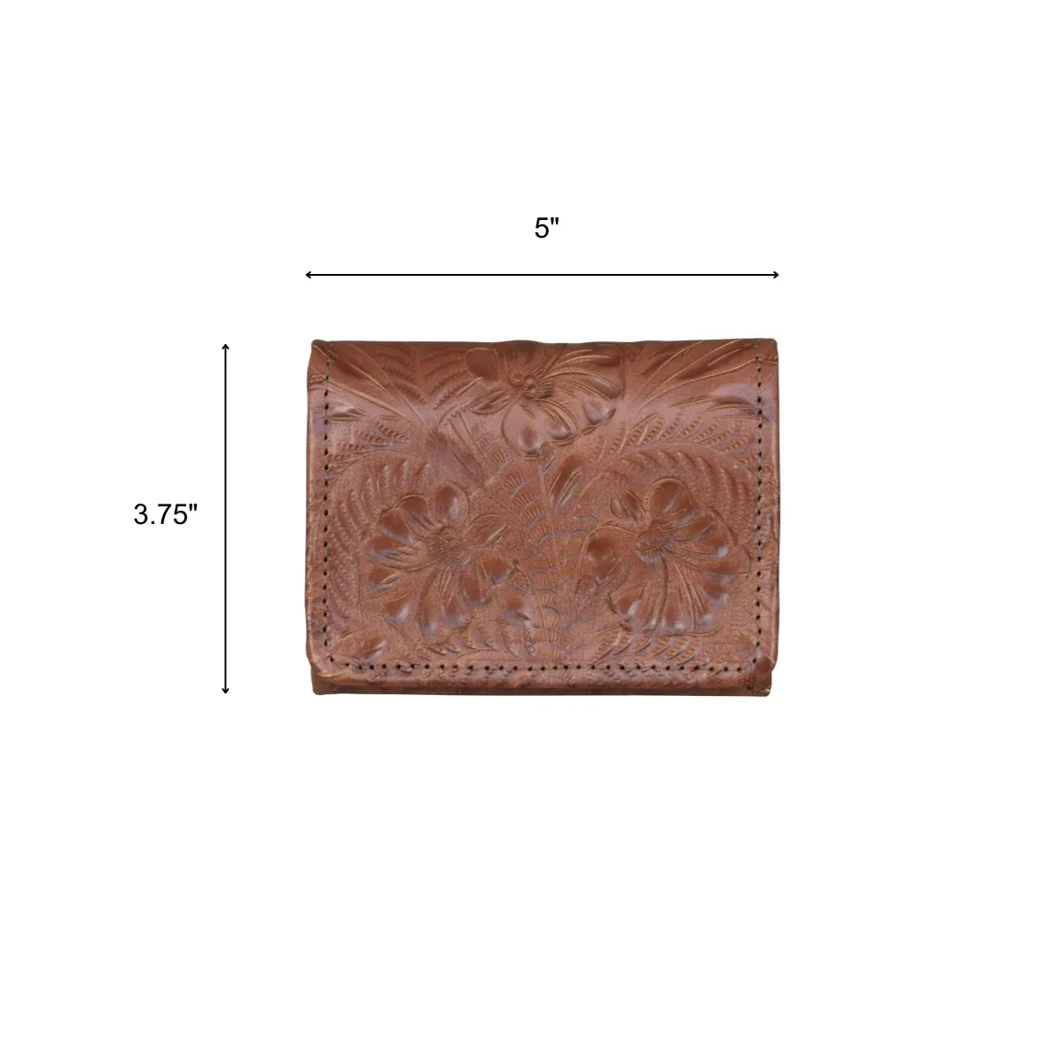 Small Ladies' Tri-Fold Wallet - Antique Brown