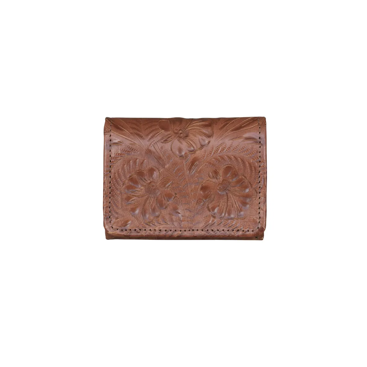 Small Ladies' Tri-Fold Wallet - Antique Brown