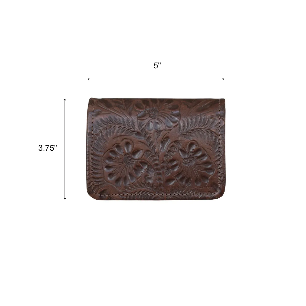 Small Ladies' Tri-Fold Wallet - Dark Brown