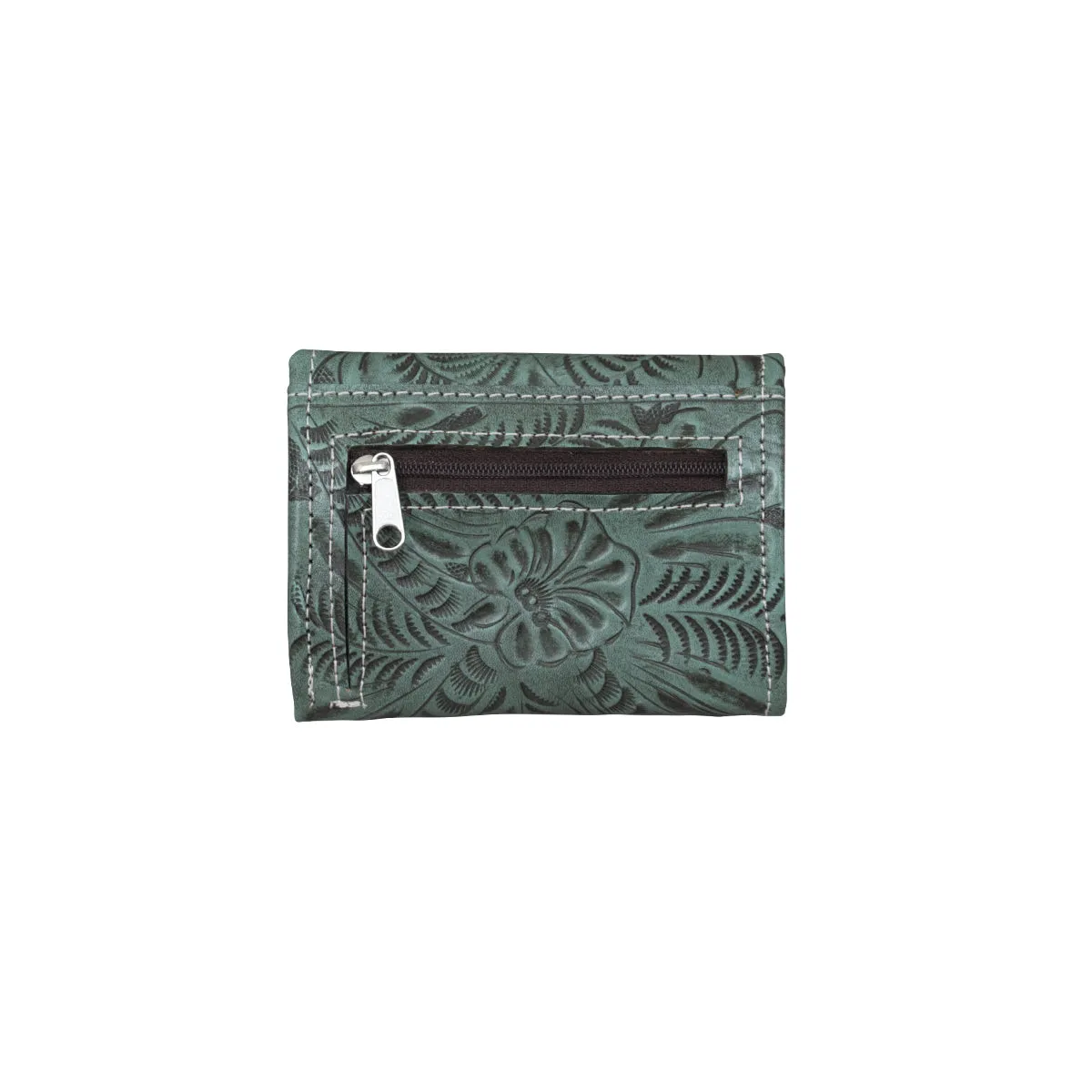 Small Ladies' Tri-Fold Wallet - Marine Turquoise