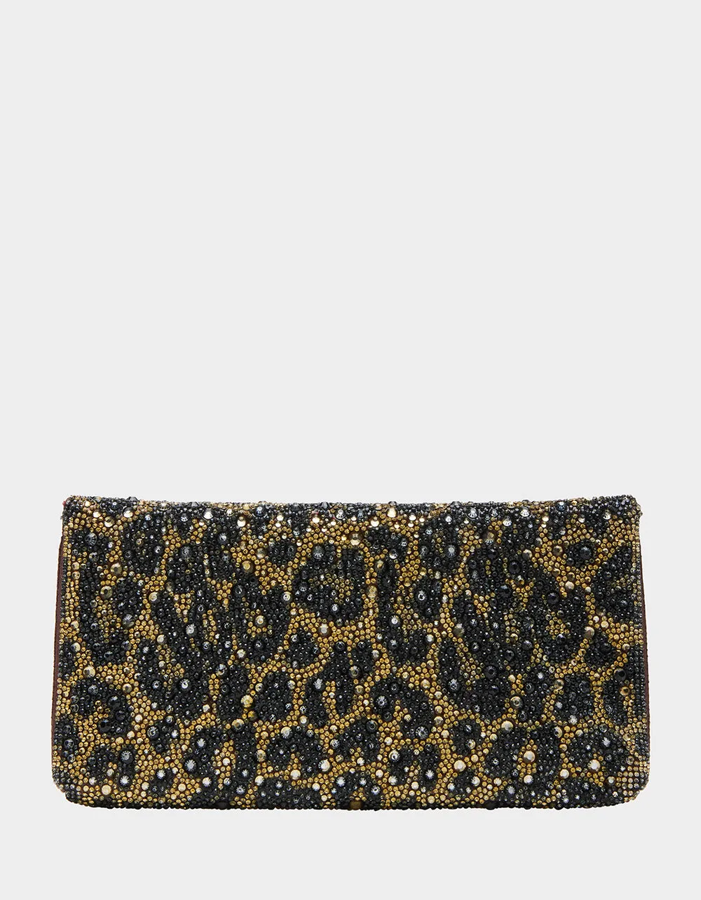 SOFT RHINESTONE CLUTCH LEOPARD