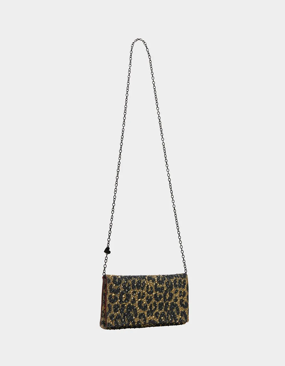 SOFT RHINESTONE CLUTCH LEOPARD