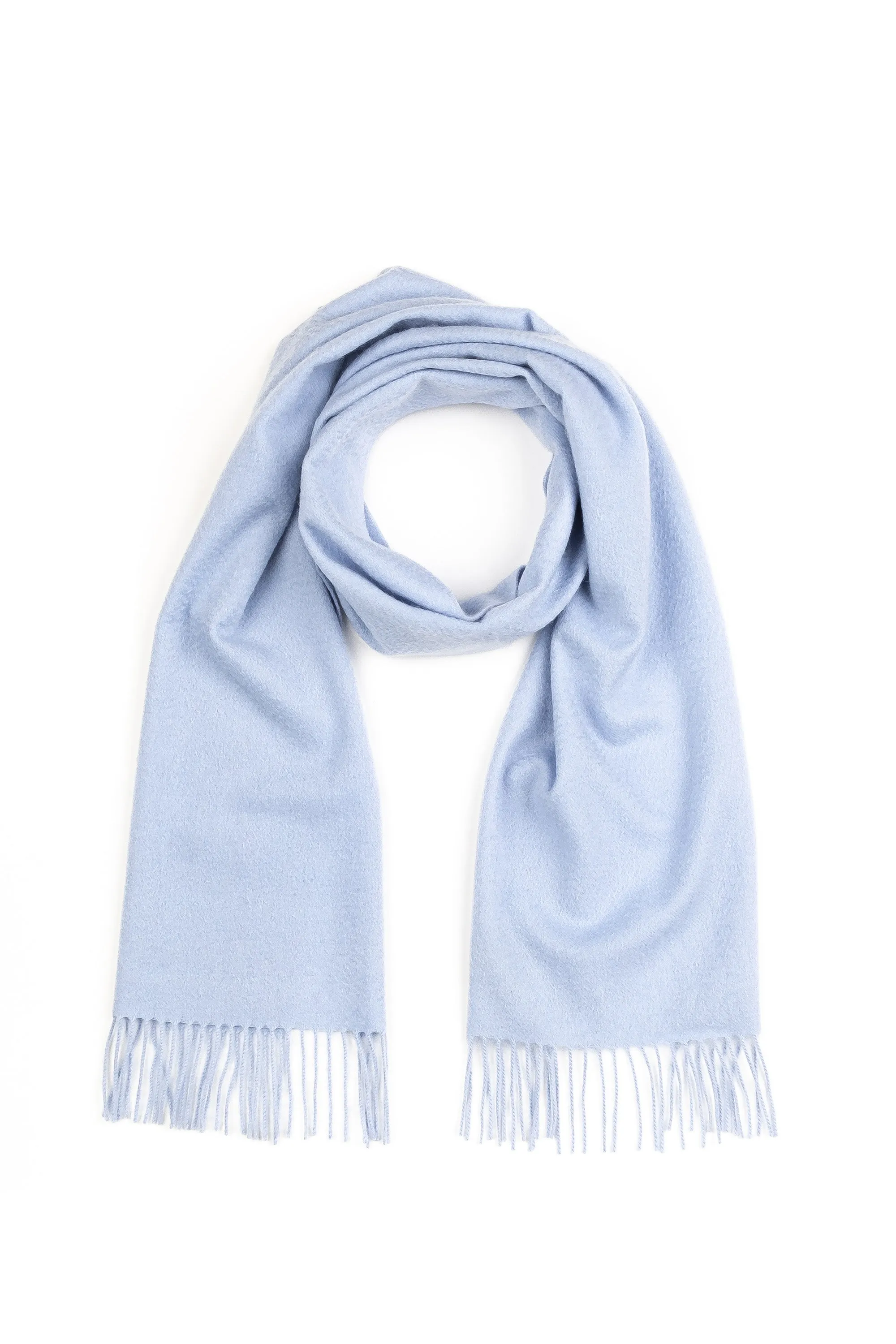 Solid Cashmere Wide Scarf - Blue