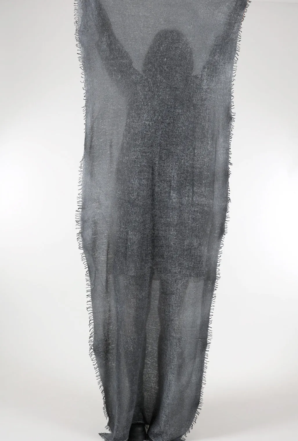 Spray Art Felted Cashmere Scarf, Ash