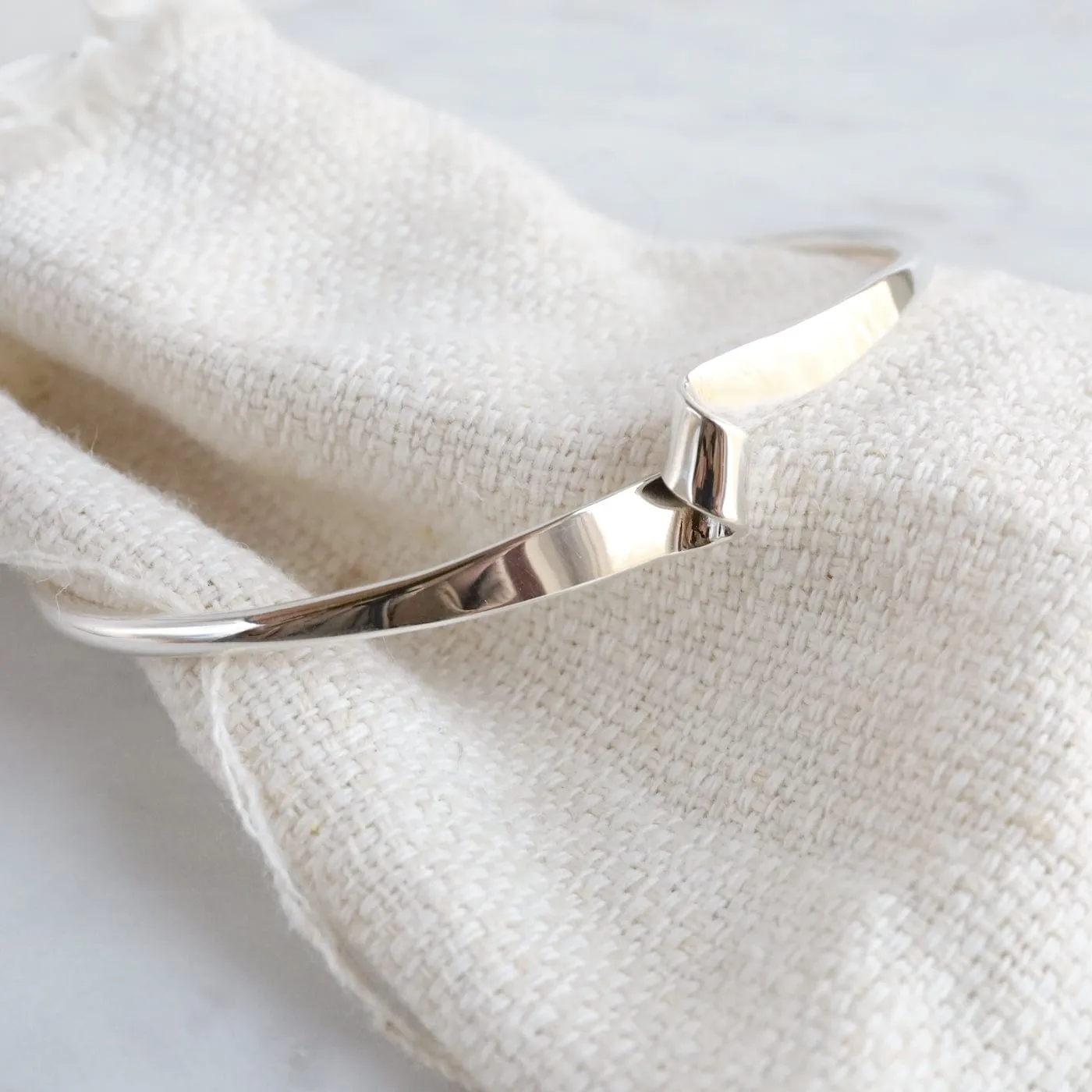 Sterling Silver Single Twist Cuff Bracelet