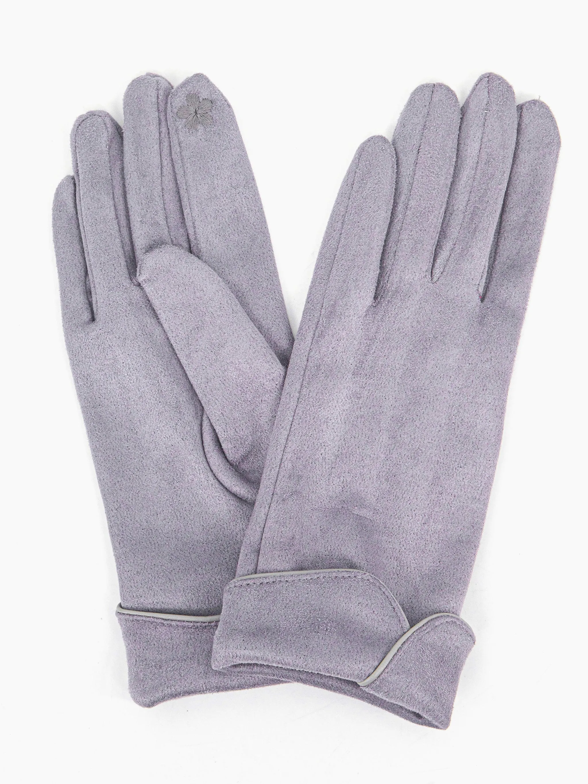 Tori Scalloped Cuff Gloves - Light Grey