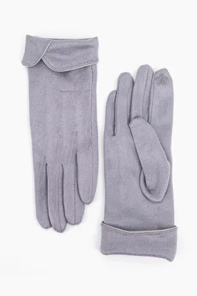 Tori Scalloped Cuff Gloves - Light Grey