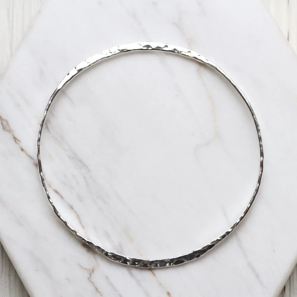 Wafer Thin Hammered Bangle