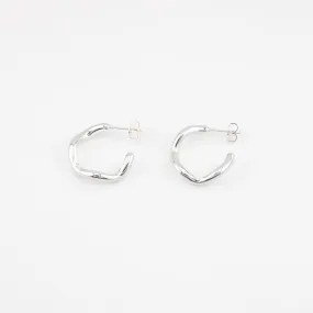 Wavey Dazes Hoops - Silver