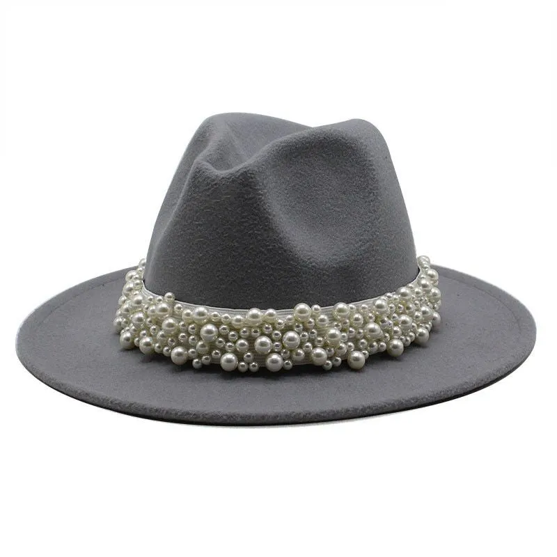 Wide Brim Felt Fedora Jazz Hats Pork-Pie Church Derby Cap