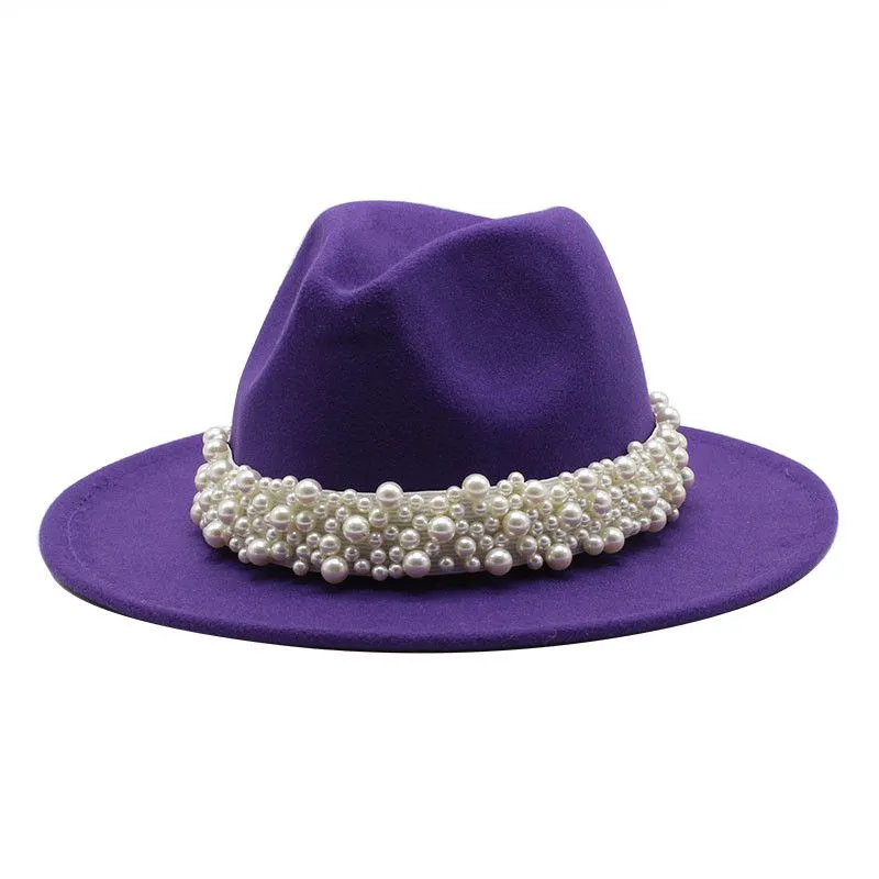 Wide Brim Felt Fedora Jazz Hats Pork-Pie Church Derby Cap