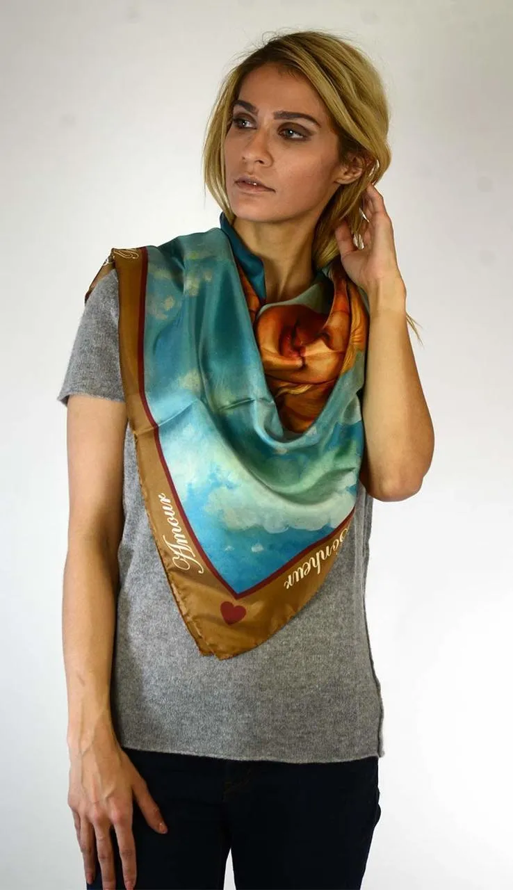 Wish You Blue Sky Silk Scarf