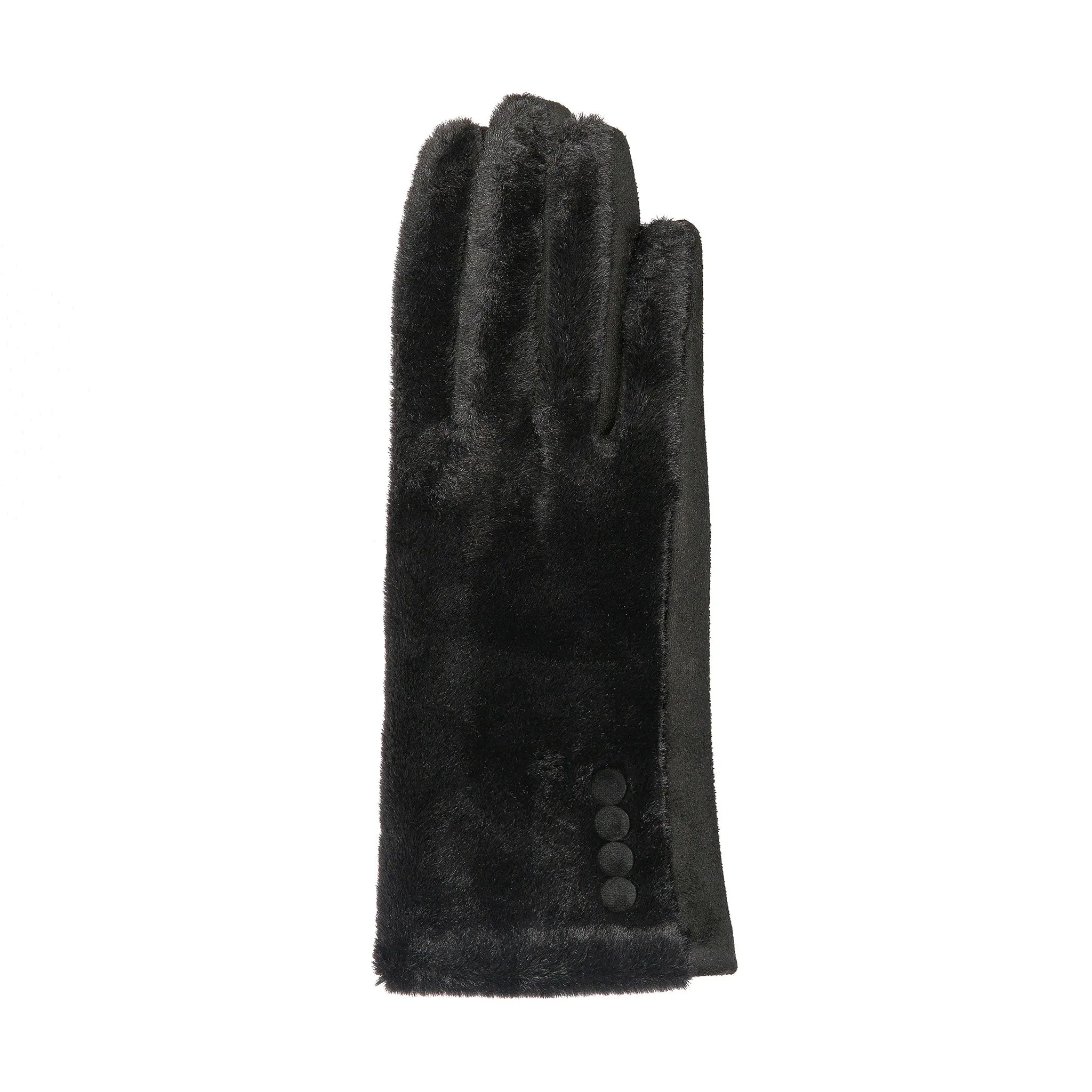 Women’s Touchscreen Velour-Lined Faux Fur and Faux Suede Gloves