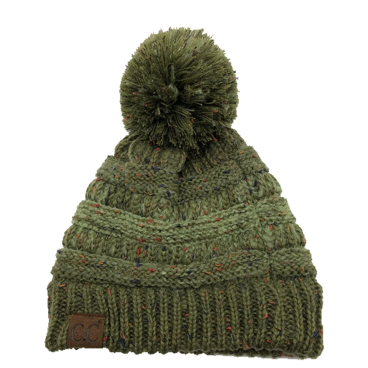 YJ-817 Ombre Speckled Pom Beanie - Sage