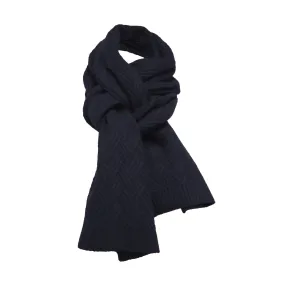 Zig Zag knitted Cashmere Scarf Daulps Black